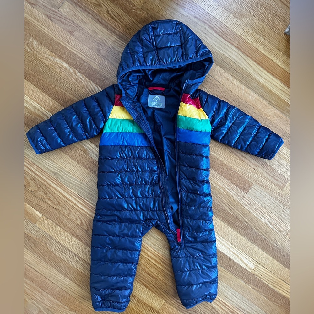 Primary Baby Lightweight Puffer Suit Sz 6-12 months